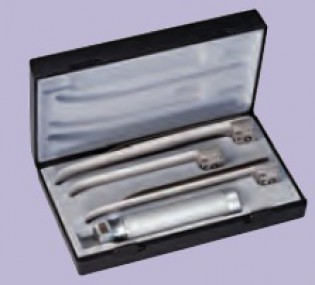 Estuche de laringoscopio ri-standard Miller 2,7 V, mango pilas tipo C, palas no. 2,3,4