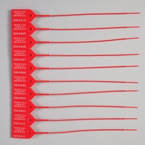 Candado de seguridad color rojo con área de escritura con 100 piezas