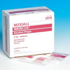 Almohadilla de dos capas con alcohol, con 200