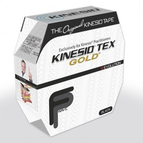 Cinta para correccion muscular kinesio gold 5.08 cm x 31.39 metros negro nano-touch