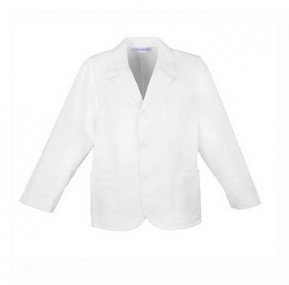 Bata larga blanca de consulta para hombre 31"