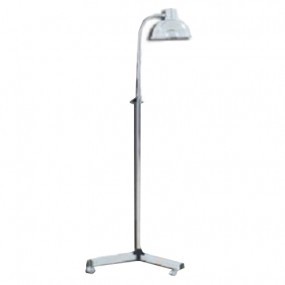 Lampara de chicote base triple tubular cromado pantalla mediana