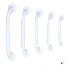 Barra para baño de 12" de acero esmaltado en color blanco