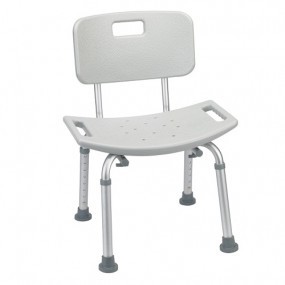 Silla para baño con respaldo color gris