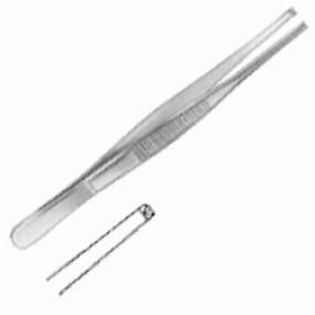 Pinza de disección con dientes 15 cm.