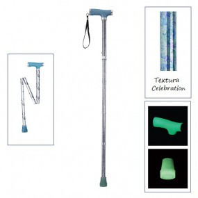 Bastón plegable de 1 apoyo puño francés luminoso "Celebration" Glow and Go