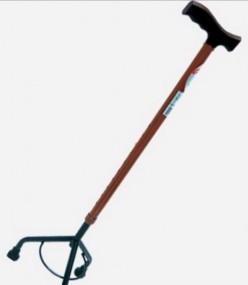 Bastón de tres apoyos color bronce