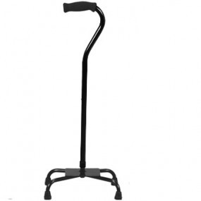 Bastón de aluminio de 4 apoyos color negro