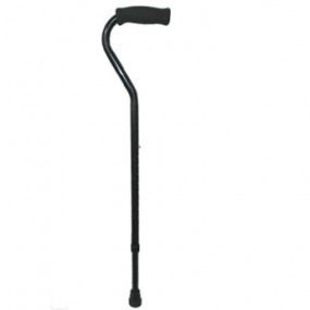 Bastón de aluminio de color negro con mango de cuello de ganso