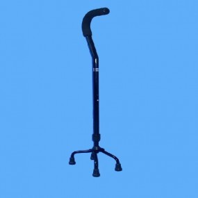 Bastón de acero de 4 apoyos, con cuello de ganso