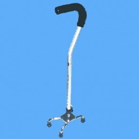 Bastón de 4 apoyos con extensión tipo cuello de ganso