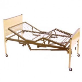 Cama para hospital 5 posiciones con ruedas, con 2 manivelas