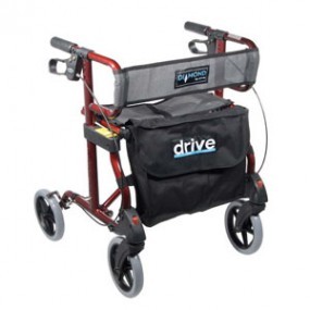 Andadera Rollator Diamond roja con bolsa 740R