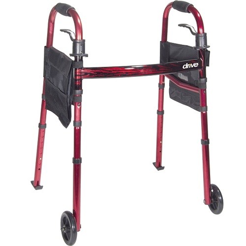 Andadera plegable portátil para viaje con ruedas