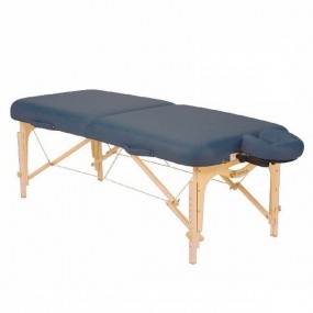 Mesa para masaje plegable SPIRIT II azul místico con soporte para cabeza y bolsa negra