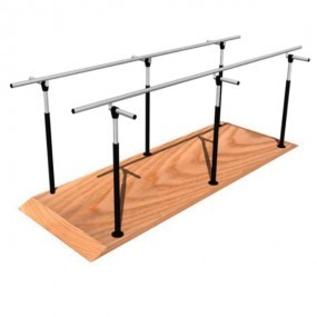 Barra paralela ajustable adulto-infantil con piso de madera