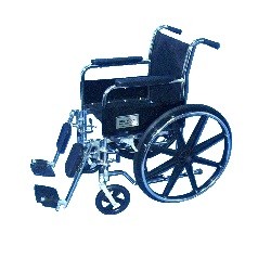 Silla de ruedas pedal abatible fabricada en acero acabado pintura en polvo