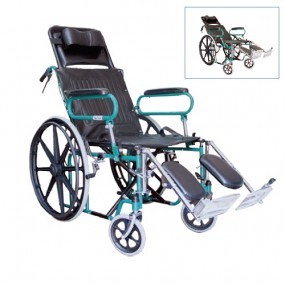 Silla de ruedas de acero reclinable 18"