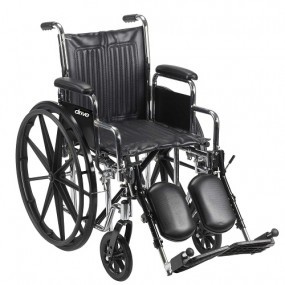 Silla de ruedas deportiva asiento de 20” con brazo desmontable y elevapiernas