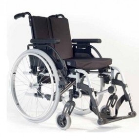 Silla de ruedas de aluminio reclinable 43 cm gris con qr pierneras y brazos desmontables