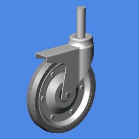 Rueda de acero y aluminio para camilla de recuperación sin freno