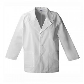 Bata larga blanca de laboratorio para hombres 31"