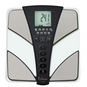 Analizador de bioimpedancia de vidrio templado, capacidad de 150 kg.