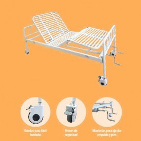 Cama ligera para hospital de 2 manivelas
