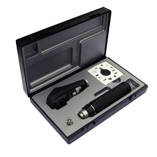 Retinoscopio de raya mango tipo C recargable a la red, luz Xenon 3.5