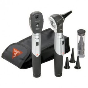 Equipo de diagnostico con Oftalmoscopio mini3000 y Otoscopio mini3000 estuche suave color negro