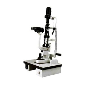 Lámpara de hendidura con lente de rubí