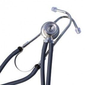 Estetoscopio Medstar rapapport color gris, azul y negro