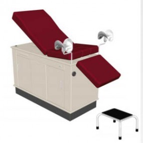 Mesa exploración Futuro con pierneras de aluminio y banqueta de apoyo de un peldaño