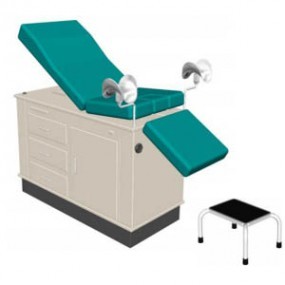 Mesa exploración Rochester con pierneras de aluminio y banqueta de apoyo de un peldaño