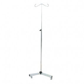 Porta venoclisis base triple de acero inoxidable