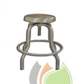 Banco tubular en acero inoxidable sin respaldo