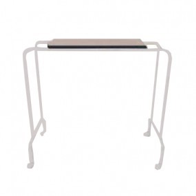 Mesa puente tubular cromado