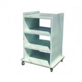 Carro para ropa limpia estructura en acero inoxidable acabado en color gris