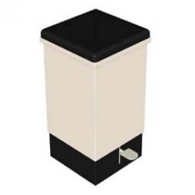 Bote para basura esmaltado accionado con pedal, asiento/tapa acojinado