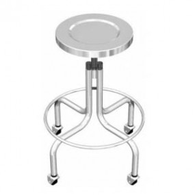 Banco giratorio cromado con ruedas