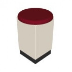 Banco giratorio de mueble esmaltado, asiento acojinado