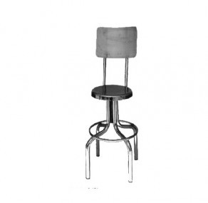 Banquillo tubular cromado económico 12" con respaldo